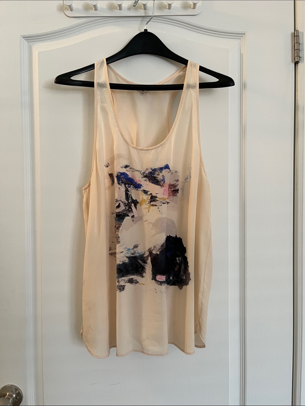 Wilfred Cream Abstract Print Sleeveless Tank